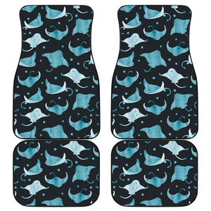 Stingray Pattern Print Design 04 Front and Back Car Mats