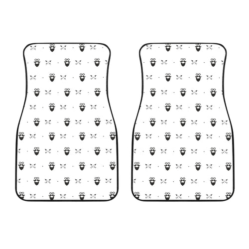 Mustache Beard Pattern Print Design 01 Front Car Mats