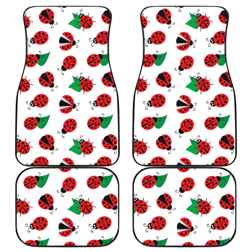 Ladybug Pattern Print Design 01 Front and Back Car Mats