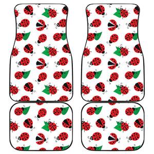 Ladybug Pattern Print Design 01 Front and Back Car Mats