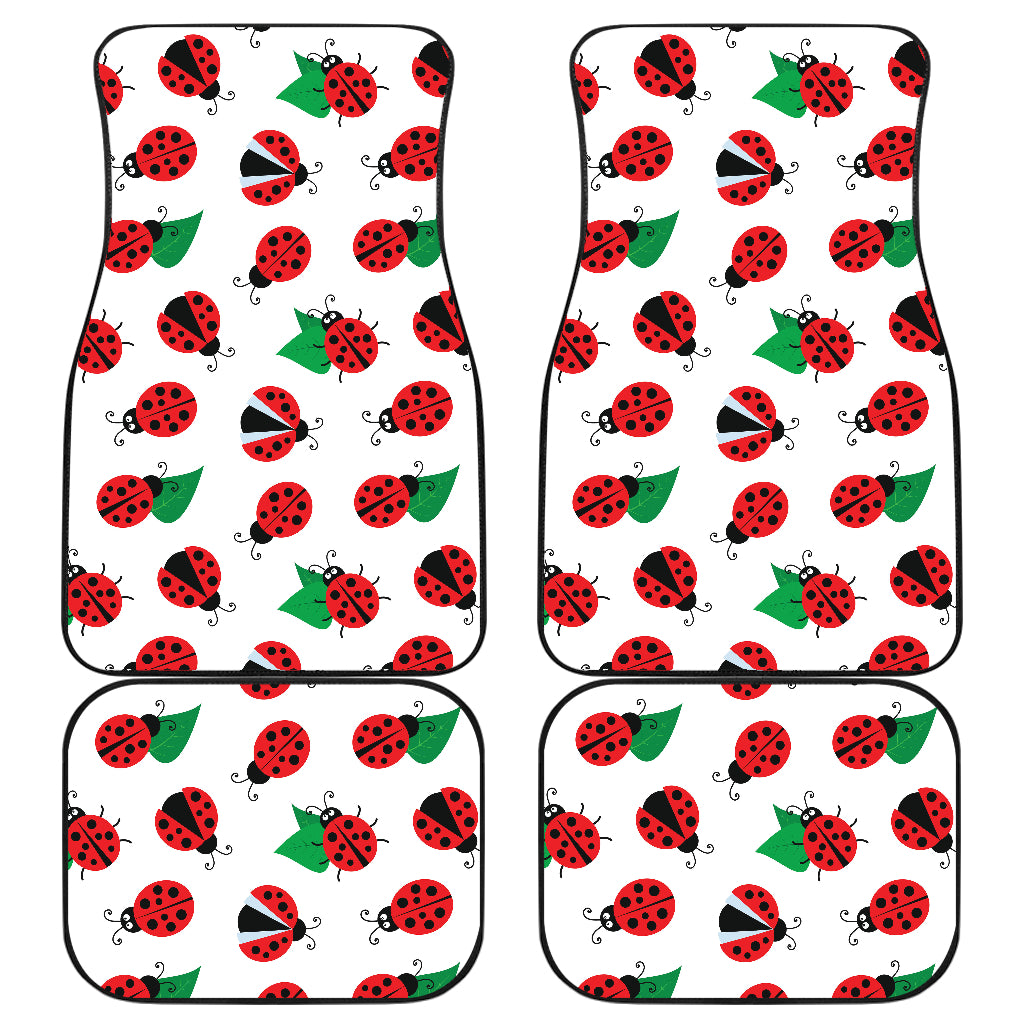 Ladybug Pattern Print Design 01 Front and Back Car Mats