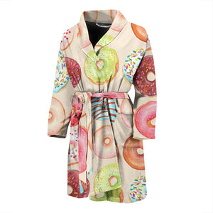 Donut Pattern Men Bathrobe