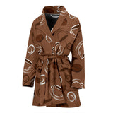 Coffee Cup and Coffe Bean Pattern Women Bathrobe