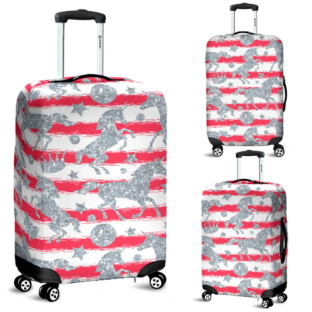 Unicorn Silver Pattern Luggage Covers