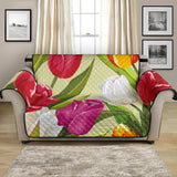 Colorful Tulip Pattern Loveseat Couch Cover Protector