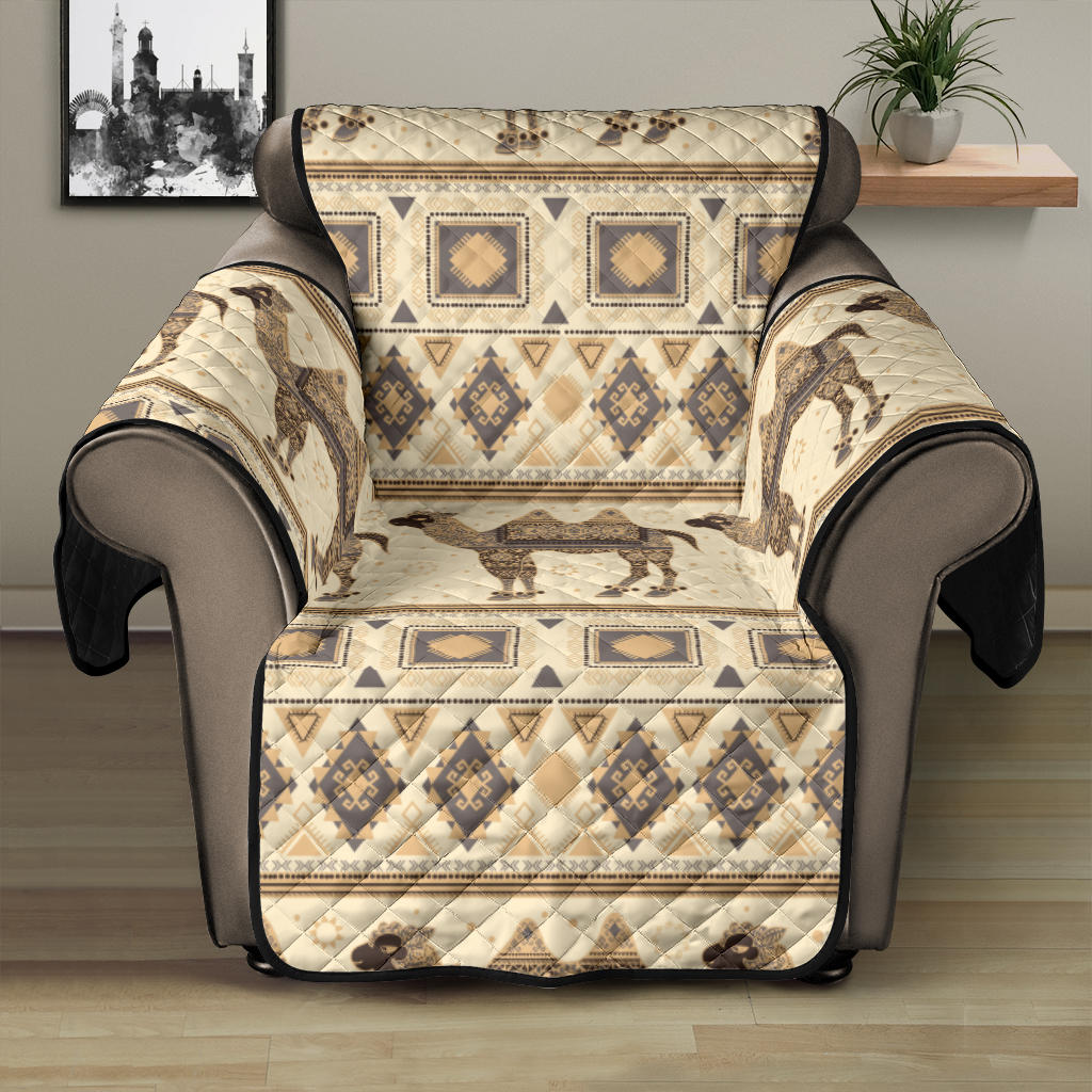 Traditional Camel Pattern Ethnic Motifs Recliner Cover Protector