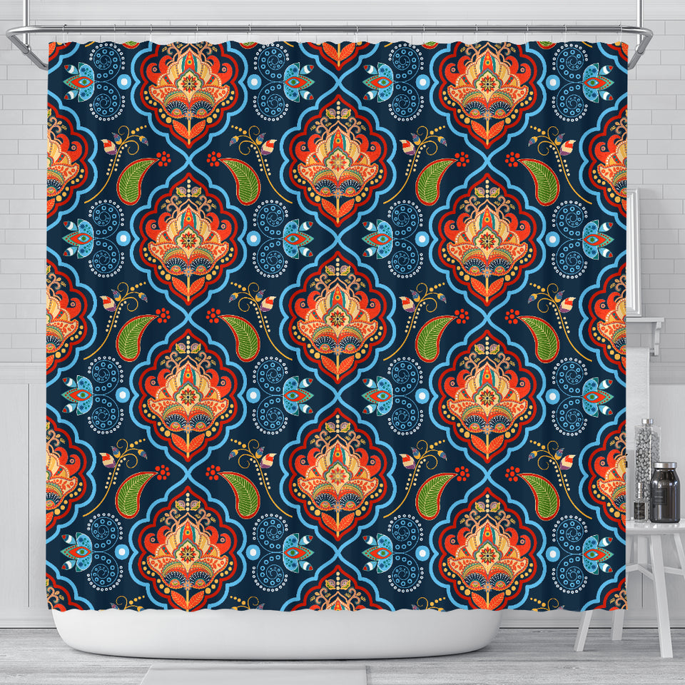 Indian Traditional Pattern Shower Curtain Fulfilled In US