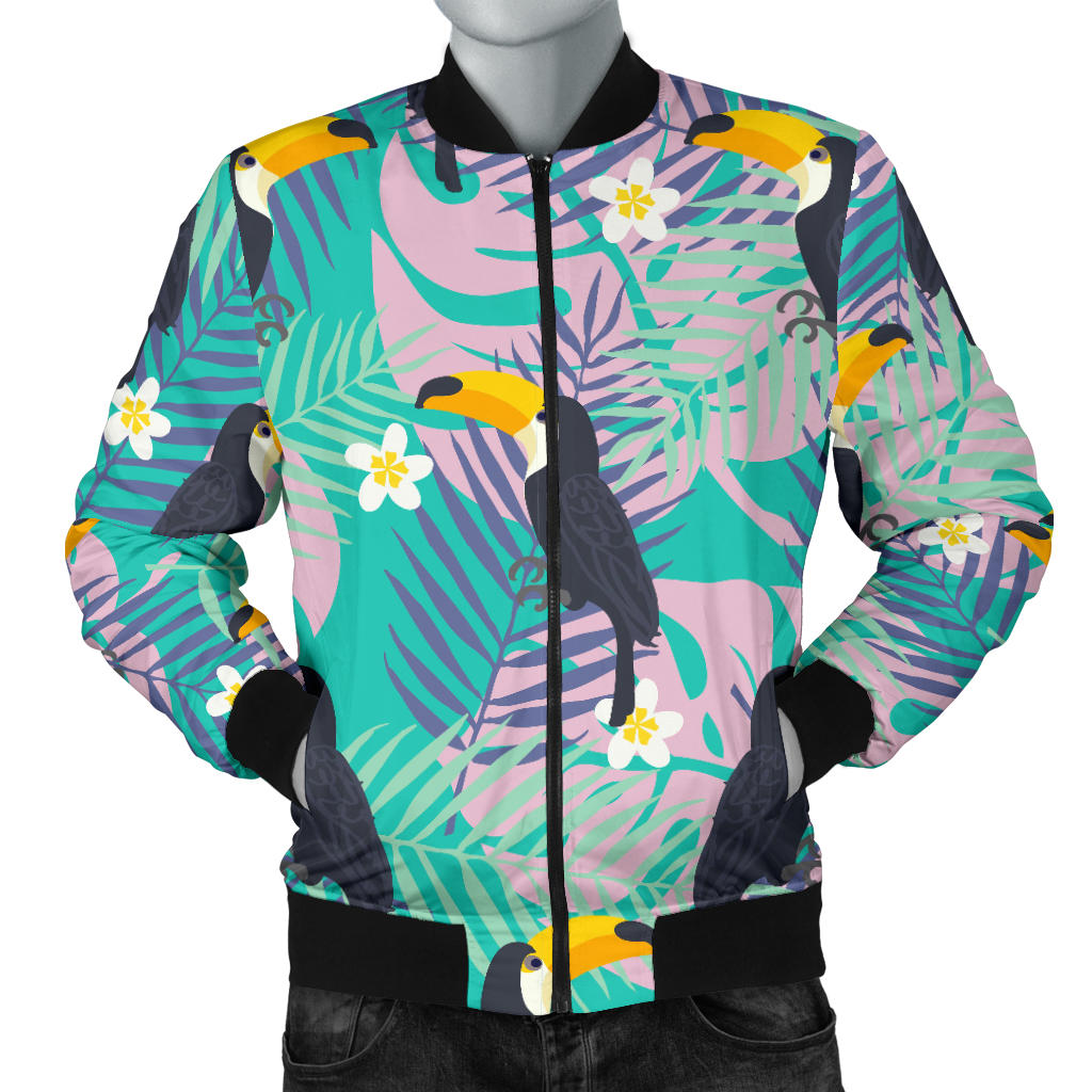 Toucan Pattern Background Men Bomber Jacket