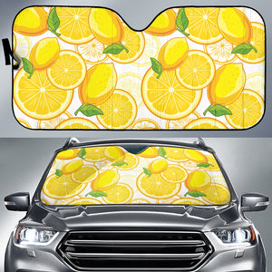 Lemon Pattern Background Car Sun Shade