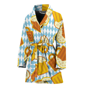 Beer Glass Pattern Women Bathrobe