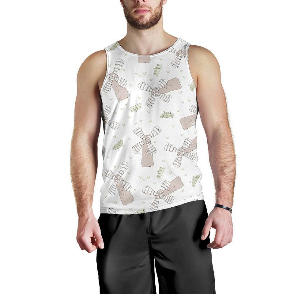 Windmill Pattern Background Men Tank Top