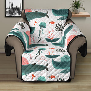 Whale Jelly Fish Pattern  Recliner Cover Protector