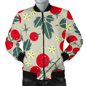 Hand Drawn Tomato Pattern Men Bomber Jacket