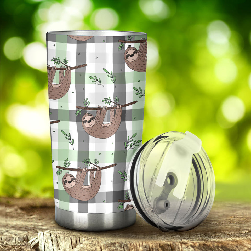 Sloth Pattern Stripe Background Tumbler