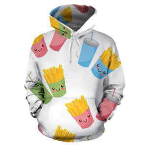 Colorful French Fries Pattern Men Women Pullover Hoodie