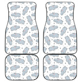 Hippopotamus Pattern Print Design 01 Front and Back Car Mats