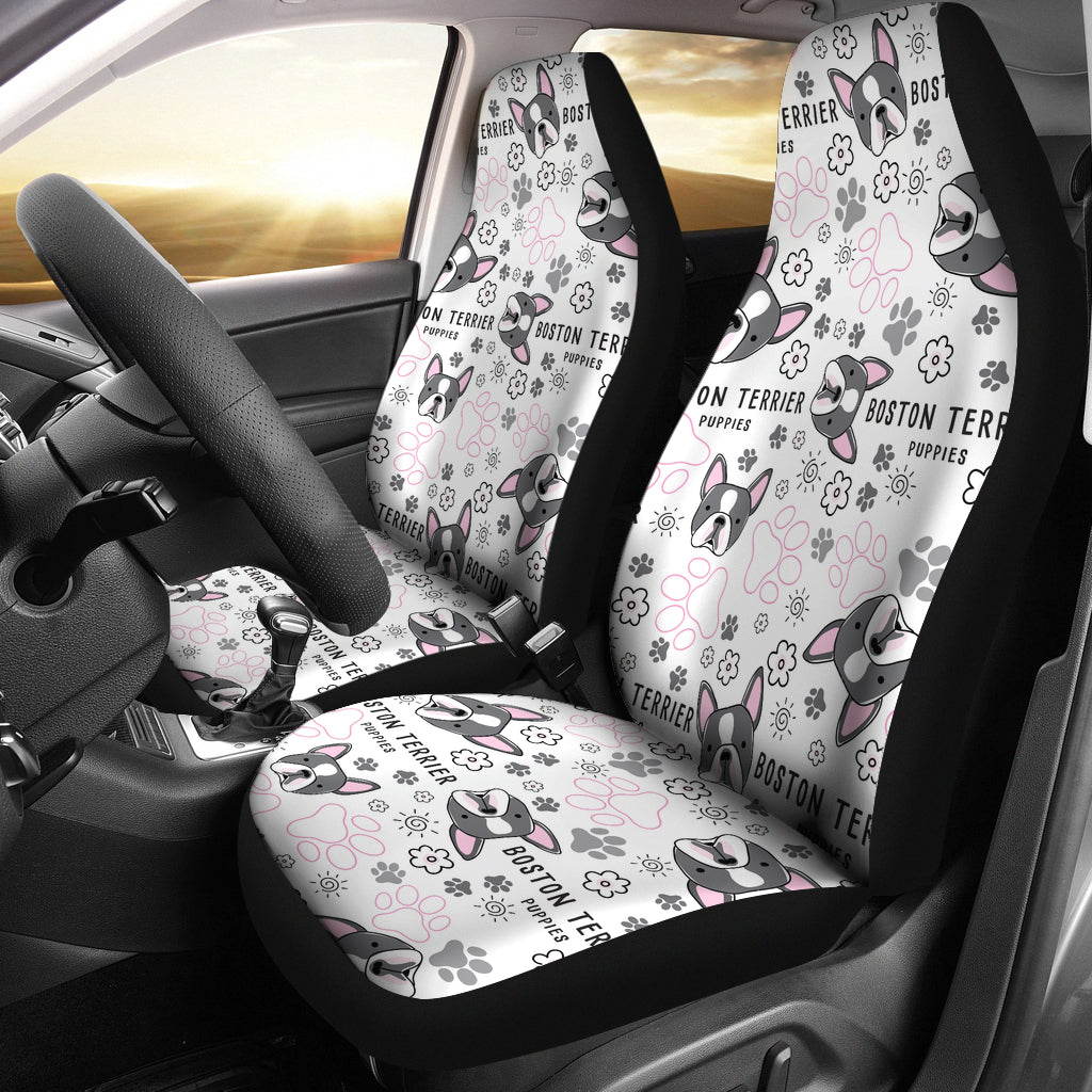 Boston Terrier Pattern Universal Fit Car Seat Covers