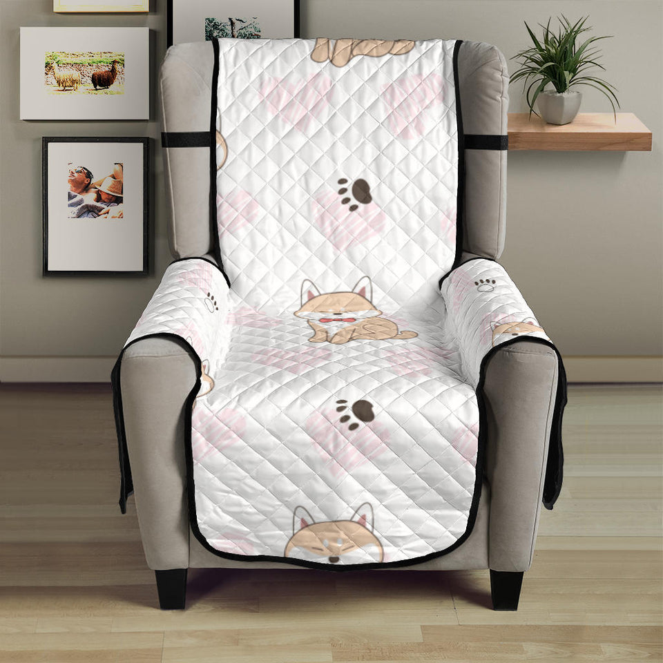 Cute Shiba Inu Heart Pattern Chair Cover Protector