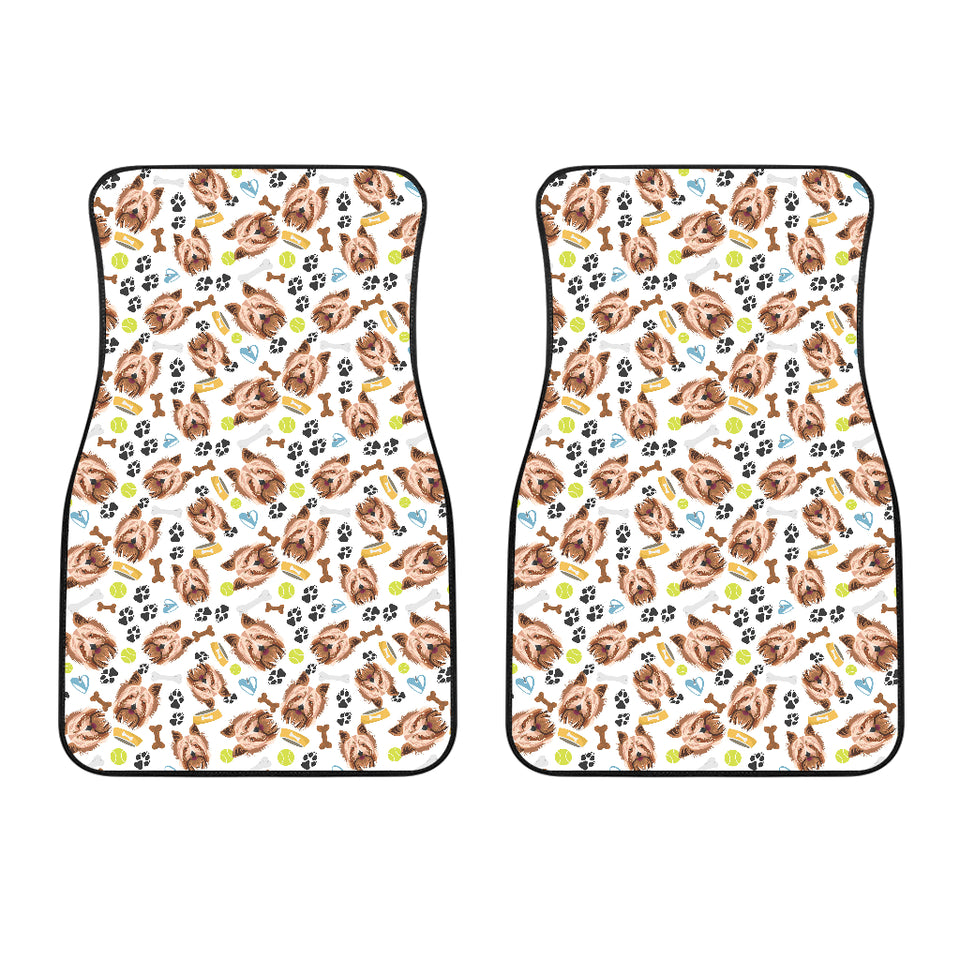 Yorkshire Terrier Pattern Print Design 05 Front Car Mats