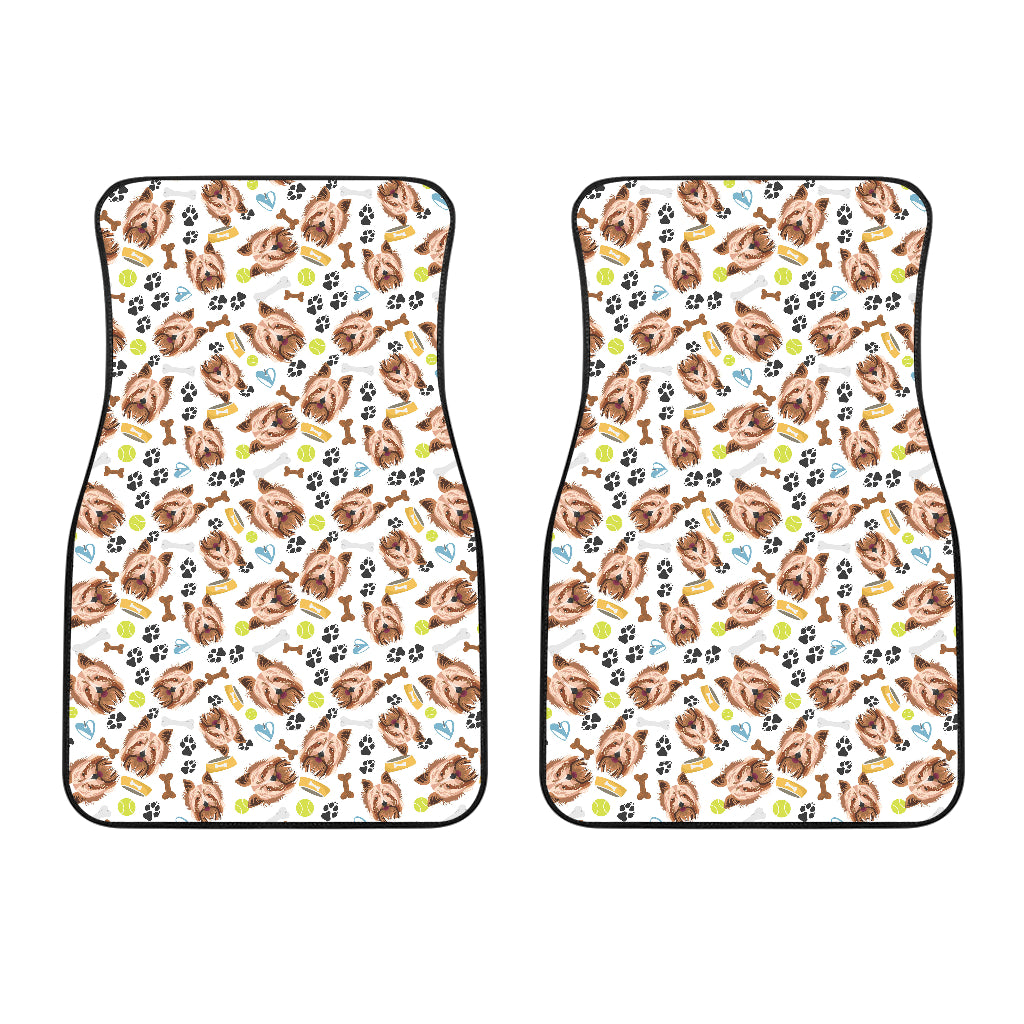 Yorkshire Terrier Pattern Print Design 05 Front Car Mats