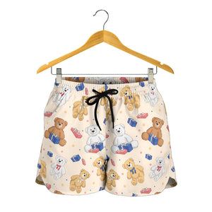 Teddy Bear Pattern Print Design 01 Women Shorts