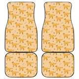 Golden Retriever Pattern Print Design 04 Front and Back Car Mats