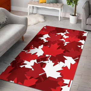 Canadian Maple Leaves Pattern Area Rug