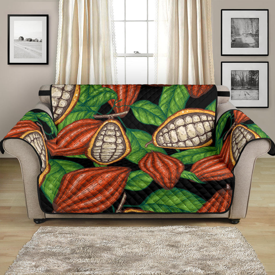 Cocoa Leaves Pattern Loveseat Couch Cover Protector