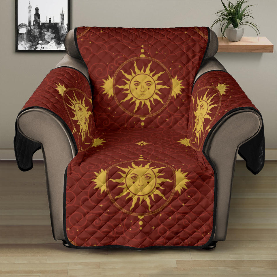 Sun Pattern Red Background Recliner Cover Protector