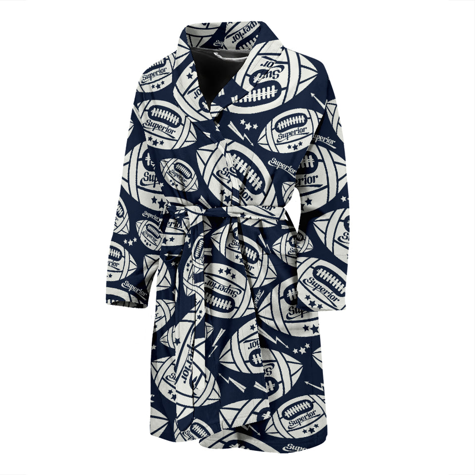 American Football Ball Pattern Men Bathrobe