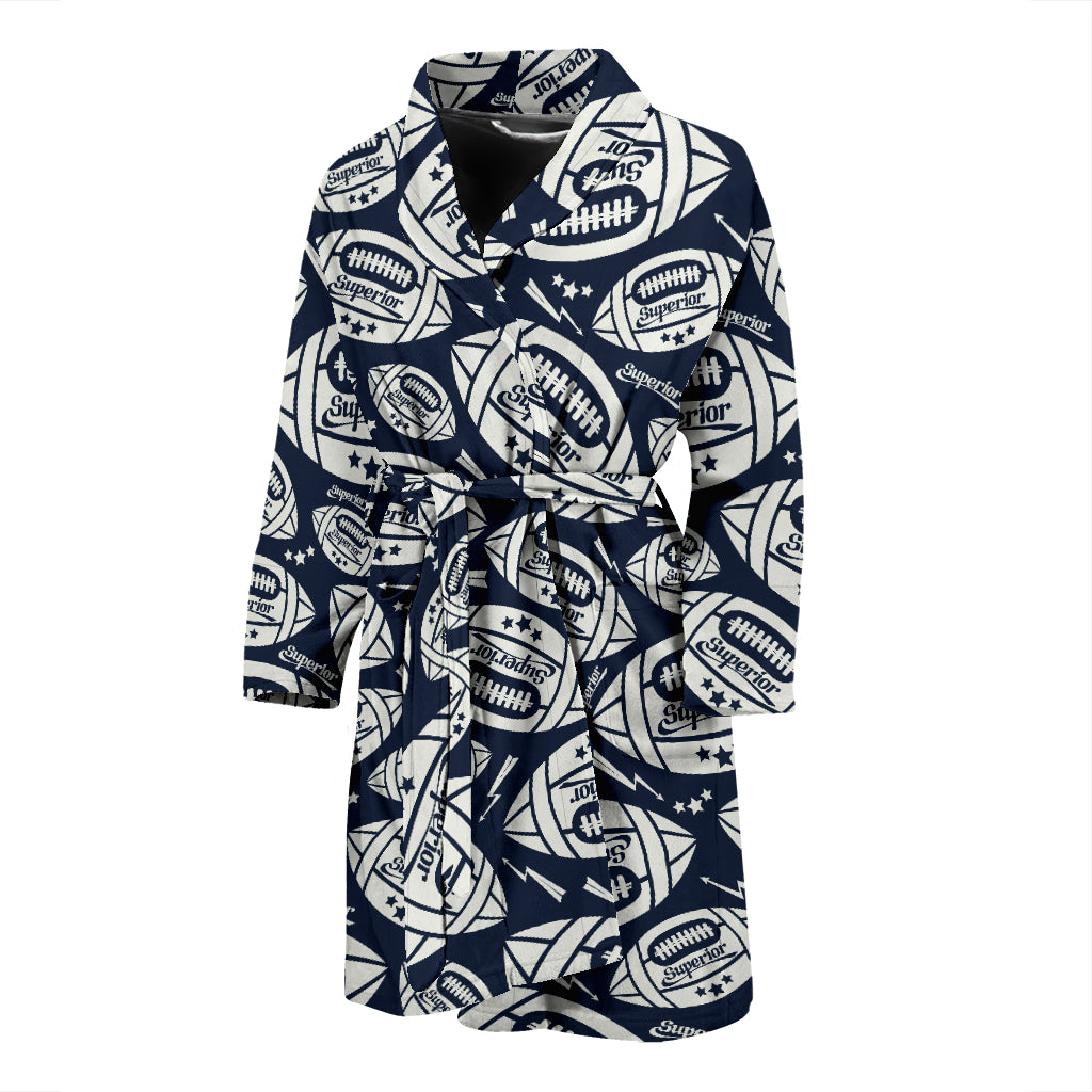 American Football Ball Pattern Men Bathrobe
