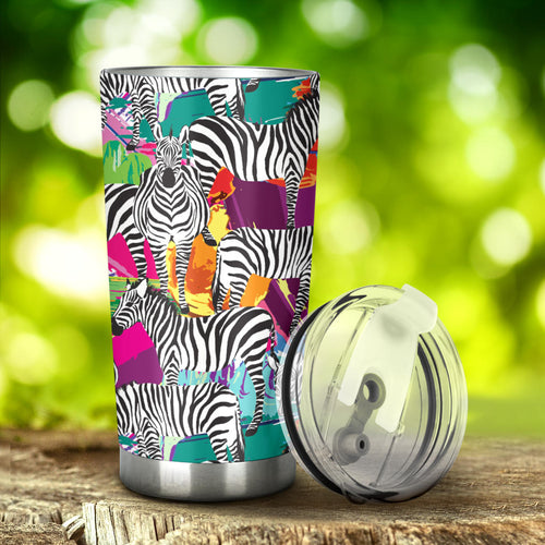 Zebra Colorful Pattern Tumbler