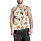 Shiba Inu Head Pattern Men Tank Top