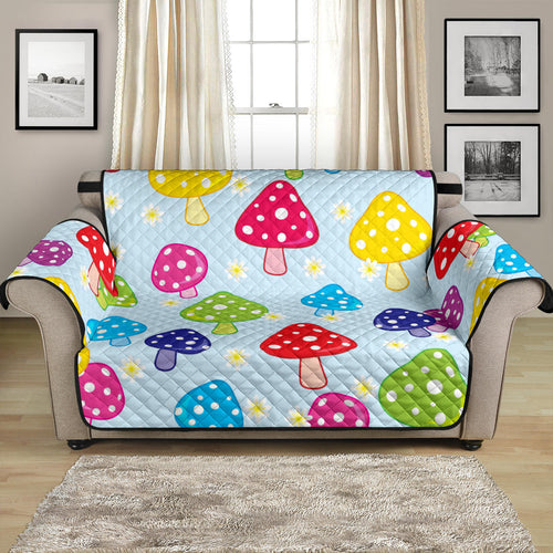 Colorful Mushroom Pattern Loveseat Couch Cover Protector