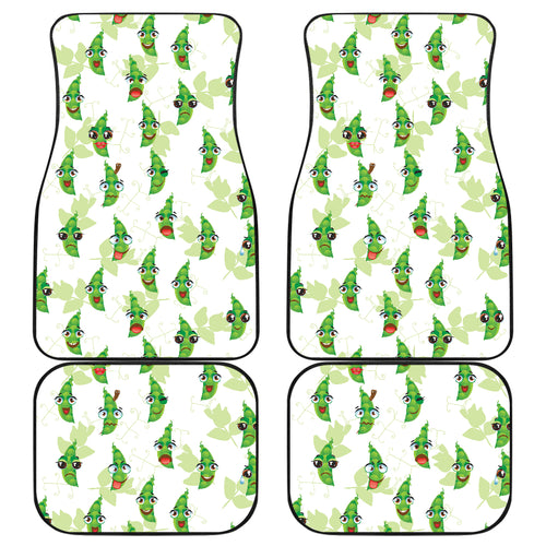 Green Peas Pattern Print Design 04 Front and Back Car Mats