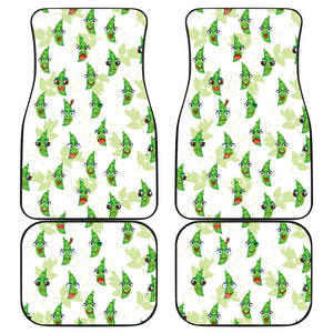 Green Peas Pattern Print Design 04 Front and Back Car Mats