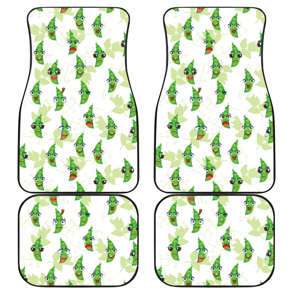 Green Peas Pattern Print Design 04 Front and Back Car Mats