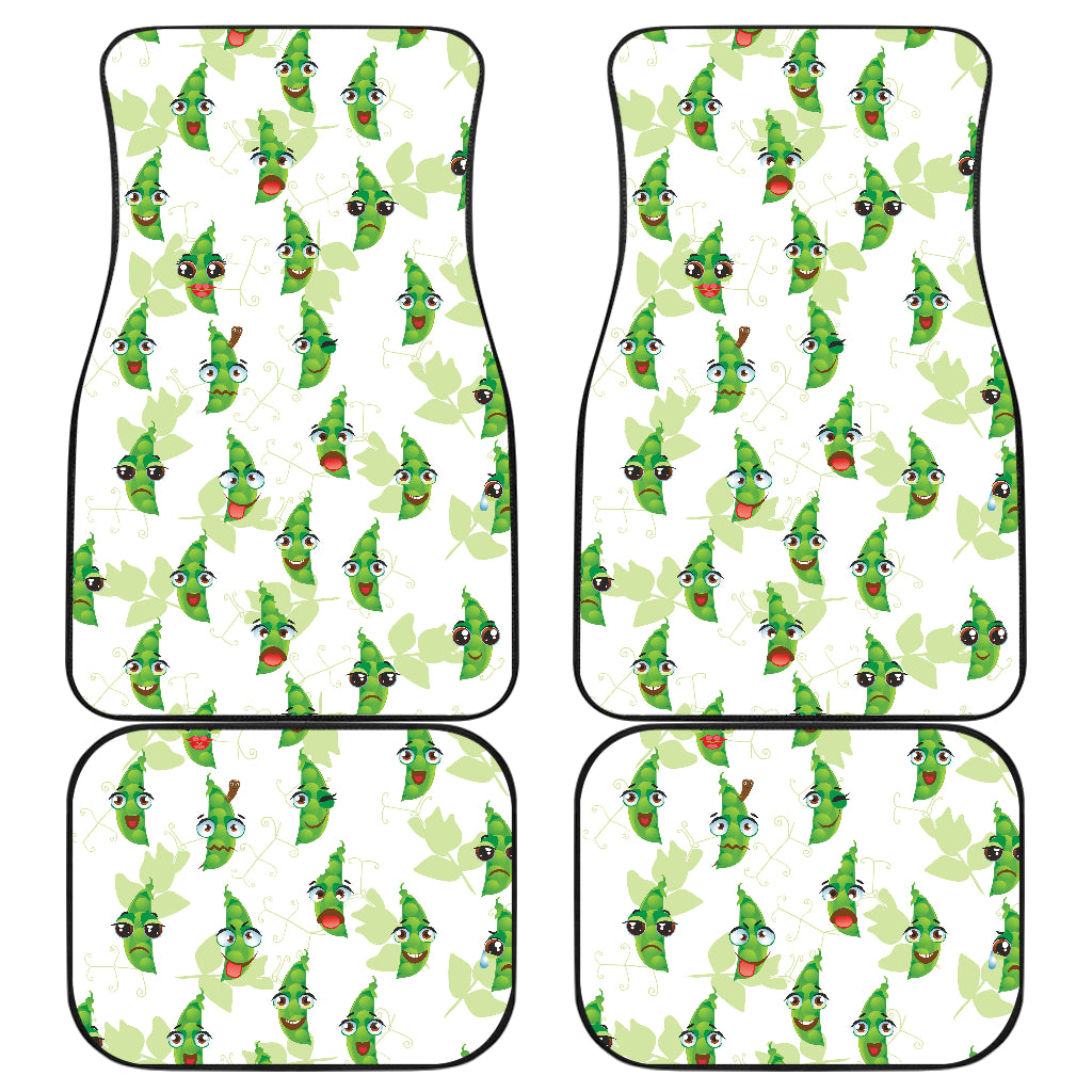 Green Peas Pattern Print Design 04 Front and Back Car Mats