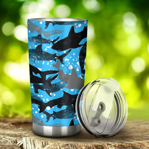 Shark Pattern Background Tumbler