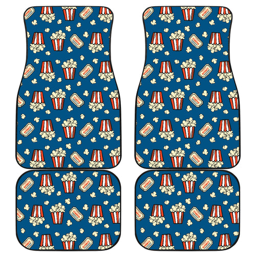 Popcorn Pattern Print Design 03 Front and Back Car Mats