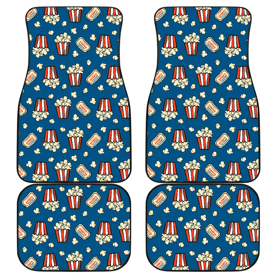 Popcorn Pattern Print Design 03 Front and Back Car Mats