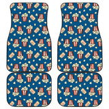 Popcorn Pattern Print Design 03 Front and Back Car Mats