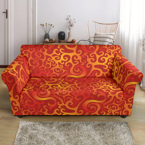 Flame Fire Pattern Loveseat Couch Slipcover