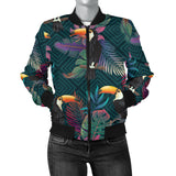 Toucan Pattern Women Bomber Jacket