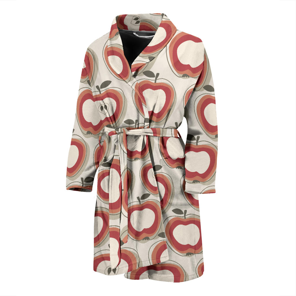 Red Apple Pattern Men Bathrobe