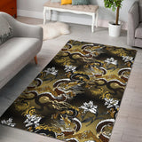 Gold Dragon Pattern Area Rug
