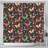 Butterfly Flower Pattern Shower Curtain Fulfilled In US