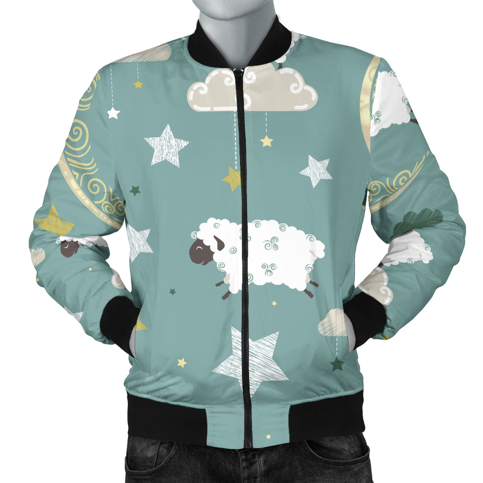 Sheep Sweet Dream Pattern Men Bomber Jacket