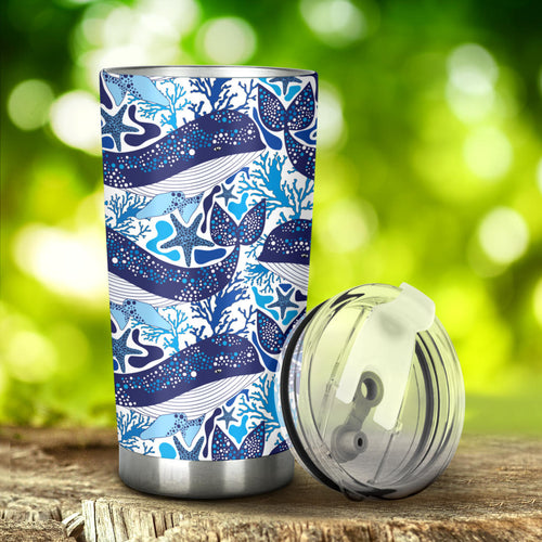 Whale Starfish Pattern Tumbler