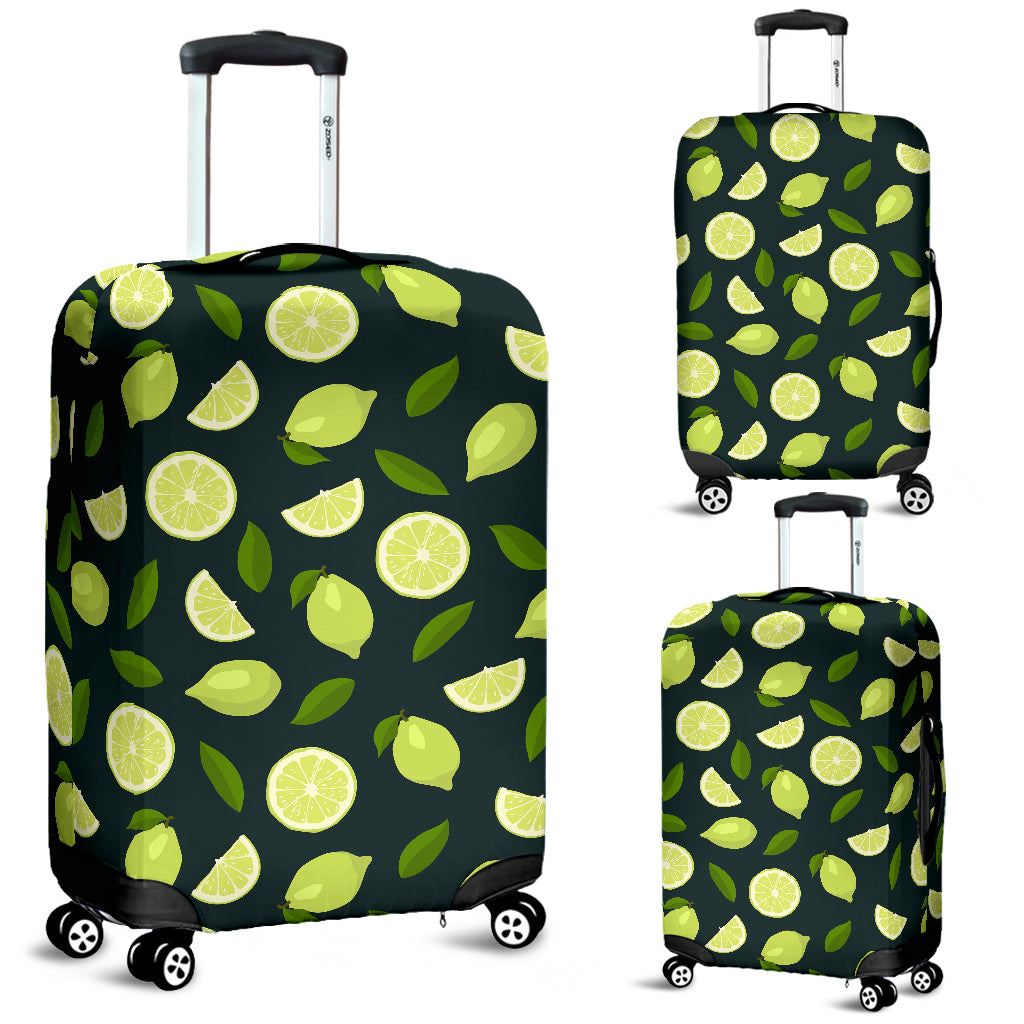 Lime Leaves Pattern Luggage Covers